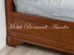 OC289 Letto Matrimoniale In Noce Queen Size Con Testiera Pelle 07